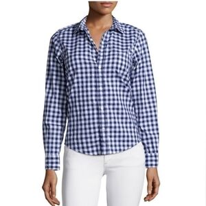 FRANK & EILEEN Barry Blue/White  Gingham 100% Cotton Shirt Size X-Small